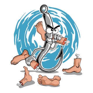 Heelhook BJJ Shirt – Comic Angelhaken mit abgerissenen Füßen – No-Gi Submission Design aus Wien